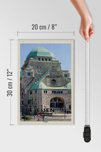 Panneau en bois villes Essen synagogue architecture 20x30cm 4