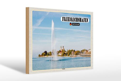 Holzschild Städte Friedrichshafen Fontaine Fluss 30x20cm
