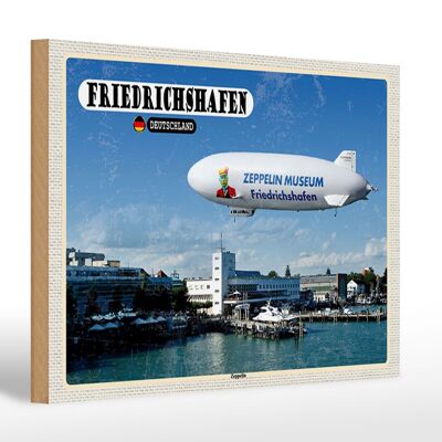 Letrero de madera ciudades Friedrichshafen Zeppelin 30x20cm