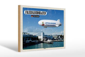 Panneau en bois villes Friedrichshafen Zeppelin 30x20cm 1