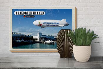 Panneau en bois villes Friedrichshafen Zeppelin 30x20cm 3