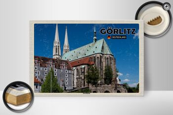 Panneau en bois villes Görlitz Peterskirche city trip 30x20cm 2