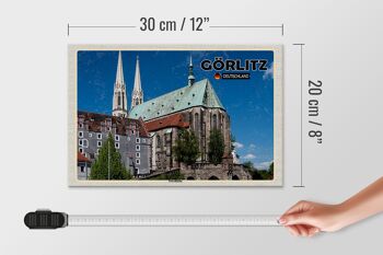 Panneau en bois villes Görlitz Peterskirche city trip 30x20cm 4