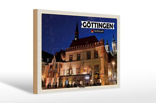 Holzschild Städte Göttingen Altes Rathaus 30x20cm