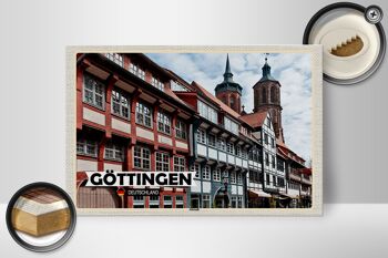 Panneau en bois villes Göttingen architecture de la vieille ville 30x20cm 2