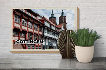 Panneau en bois villes Göttingen architecture de la vieille ville 30x20cm 3