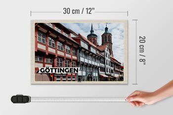 Panneau en bois villes Göttingen architecture de la vieille ville 30x20cm 4
