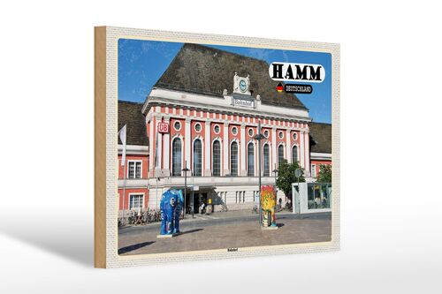 Holzschild Städte Hamm Bahnhof Skulpturen 30x20cm