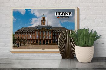 Panneau en bois villes Herne mairie architecture 30x20cm 3