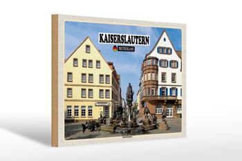 Panneau en bois villes Kaiserslautern Kaiserbrunnen 30x20cm 1