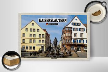 Panneau en bois villes Kaiserslautern Kaiserbrunnen 30x20cm 2