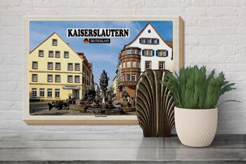 Panneau en bois villes Kaiserslautern Kaiserbrunnen 30x20cm 3