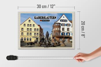 Panneau en bois villes Kaiserslautern Kaiserbrunnen 30x20cm 4