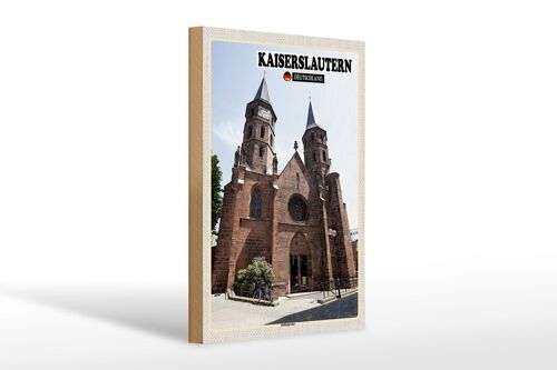 Holzschild Städte Kaiserslautern Stiftskirche 20x30cm