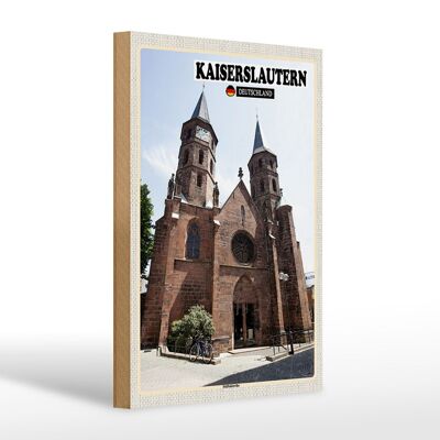 Cartel de madera ciudades Colegiata de Kaiserslautern 20x30cm