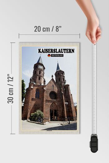 Panneau en bois villes Collégiale de Kaiserslautern 20x30cm 4