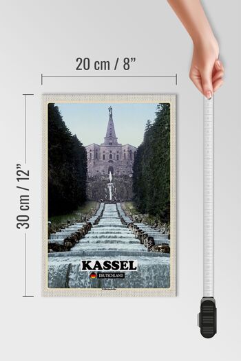 Panneau en bois villes Kassel Wilhelmshöhe architecture 20x30cm 4