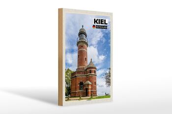 Panneau en bois villes phare de Kiel architecture 20x30cm 1