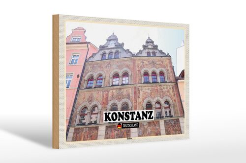 Holzschild Städte Konstanz Rathaus Architektur 30x20cm