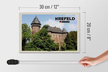 Panneau en bois villes Krefeld Burg Linn Château 30x20cm 4