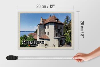 Panneau en bois Villes Architecture du château de Meersburg 30x20cm 4