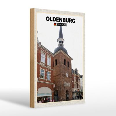 Cartello in legno città Oldenburg Architettura lappone 20x30cm