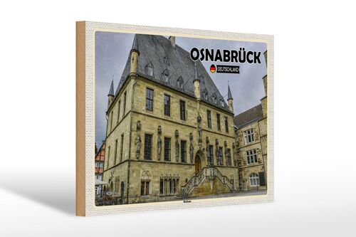 Holzschild Städte Osnabrück Rathaus Architektur 30x20cm