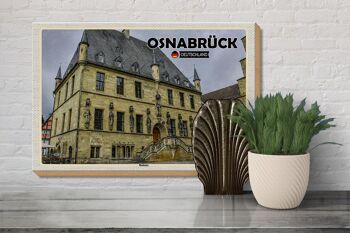 Panneau en bois villes Architecture de la mairie d'Osnabrück 30x20cm 3