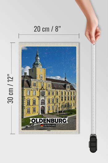 Panneau en bois Villes Architecture du château d'Oldenbourg 20x30cm 4