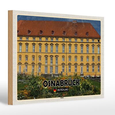 Cartello in legno città Castello di Osnabrück Medioevo 30x20 cm