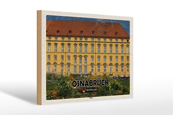 Panneau en bois villes Château d'Osnabrück Moyen Âge 30x20cm 1