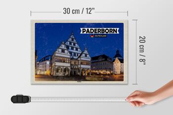Panneau en bois villes Hôtel de ville de Paderborn vieille ville 30x20cm 4