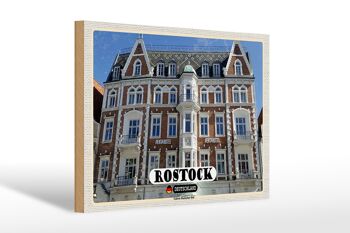 Panneau en bois villes Rostock Galerie Rostocker Hof 30x20cm 1
