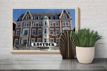 Panneau en bois villes Rostock Galerie Rostocker Hof 30x20cm 3
