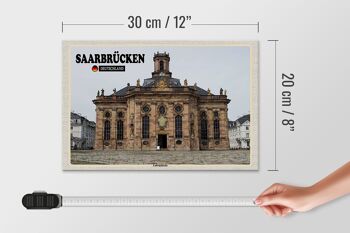 Panneau en bois villes Saarbrücken Ludwigskirche 30x20cm 4