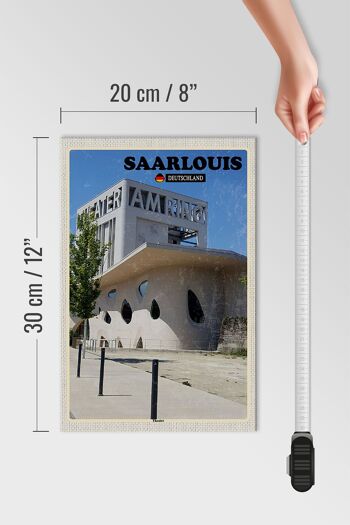 Panneau en bois villes Saarlouis théâtre architecture 20x30cm 4