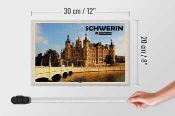 Panneau en bois villes architecture du château de Schwerin 30x20cm 4