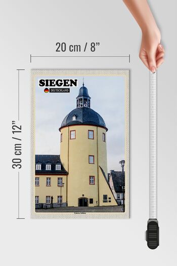 Panneau en bois villes Siegen Lower Castle Building 20x30cm 4