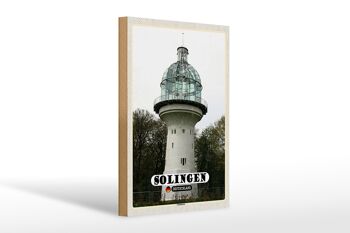 Panneau en bois Villes Solingen Light Tower Architecture 20x30cm 1