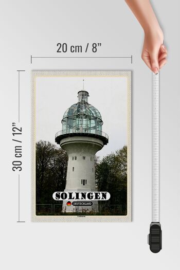 Panneau en bois Villes Solingen Light Tower Architecture 20x30cm 4