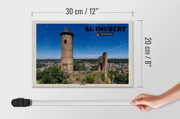 Panneau en bois villes St. Visite de la ville d'Ingbert Burg Kirkel 30x20cm 4