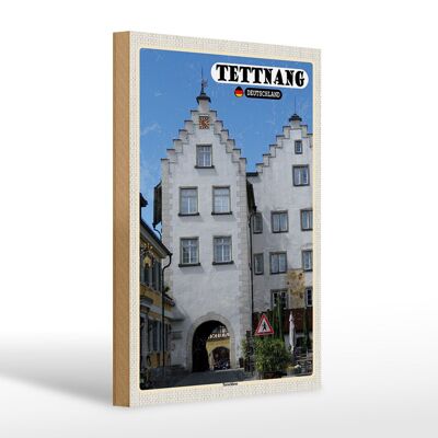 Letrero de madera ciudades Tettnang puerta cerradura casco antiguo 20x30cm