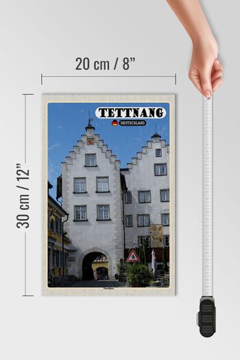Panneau en bois villes Tettnang portail serrure vieille ville 20x30cm 4