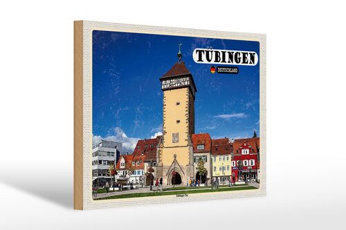 Holzschild Städte Tübingen Tübinger Tor Zentrum 30x20cm