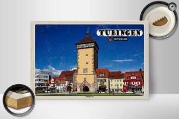 Panneau en bois villes Tübingen Tübingen Gate Center 30x20cm 2