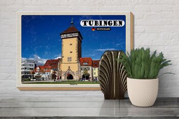 Panneau en bois villes Tübingen Tübingen Gate Center 30x20cm 3