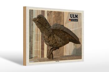 Panneau en bois villes Ulm Ulmer Sparrow sculpture 30x20cm 1