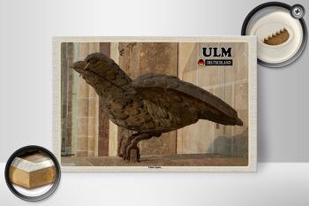 Panneau en bois villes Ulm Ulmer Sparrow sculpture 30x20cm 2