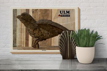 Panneau en bois villes Ulm Ulmer Sparrow sculpture 30x20cm 3