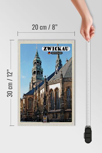 Panneaux en bois villes Cathédrale de Zwickau St. Église Sainte-Marie 30x20cm 4